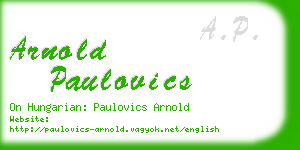 arnold paulovics business card